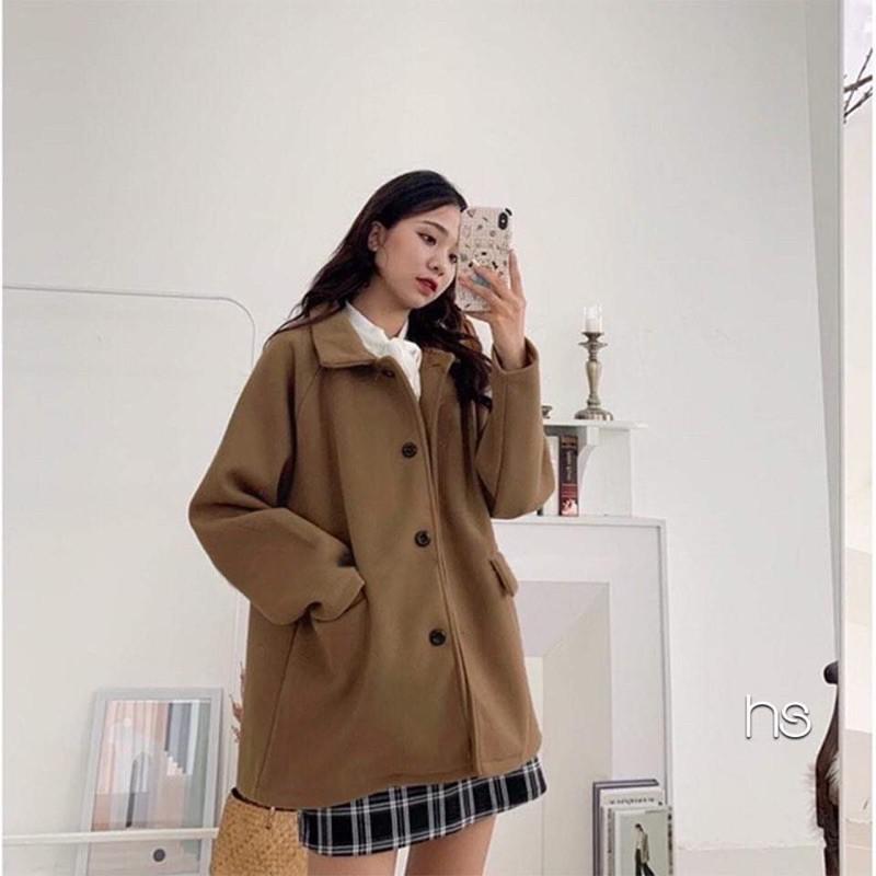Áo khoác dạ cài cúc HS82