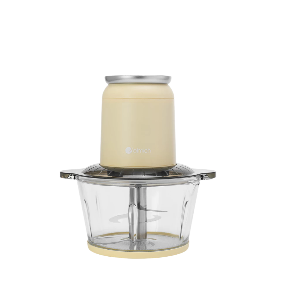 Máy xay thịt Elmich MCE-8584 2L, Hàng chính hãng, lưỡi dao 2 cánh, cối thủy tinh trong suốt -JoyMall