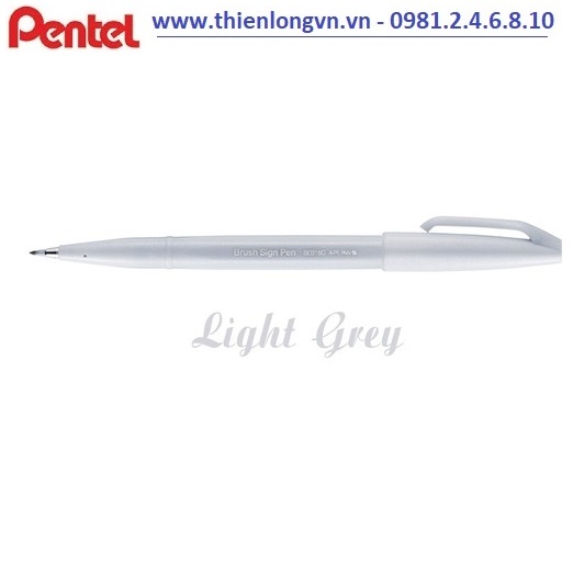 Bút lông viết thư pháp hiện đại Pentel SES15C-N2X xám nhạt; Calligraphy Fude Touch Sign - Light grey