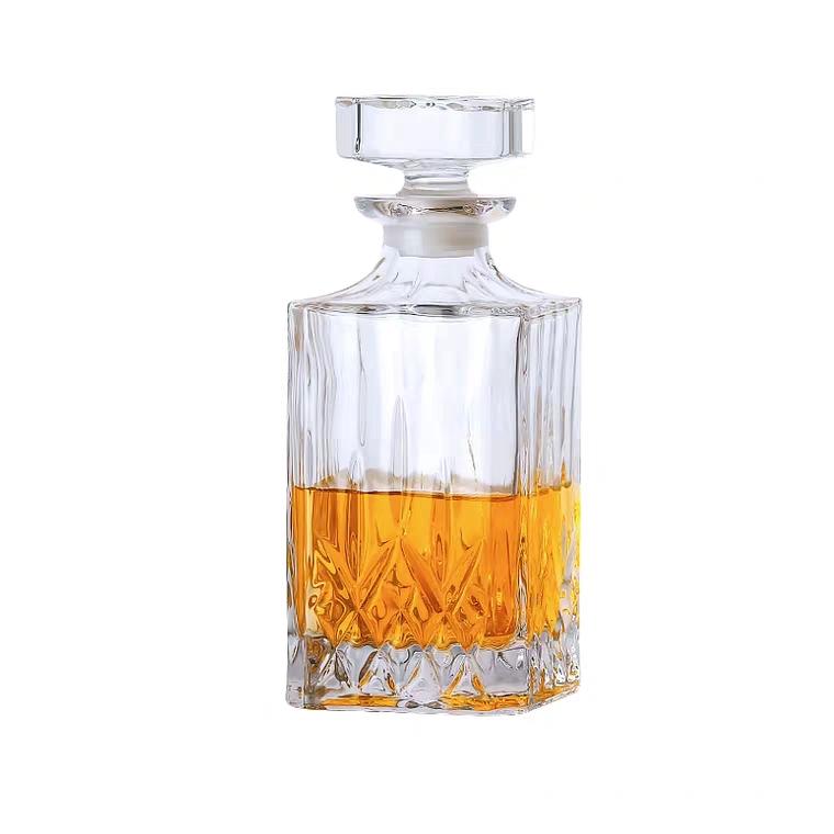 Bình Rượu Thủy Tinh Vuông 1000Ml Vỏ Chai Rượu Đẹp giá rẻ Sang Trọng