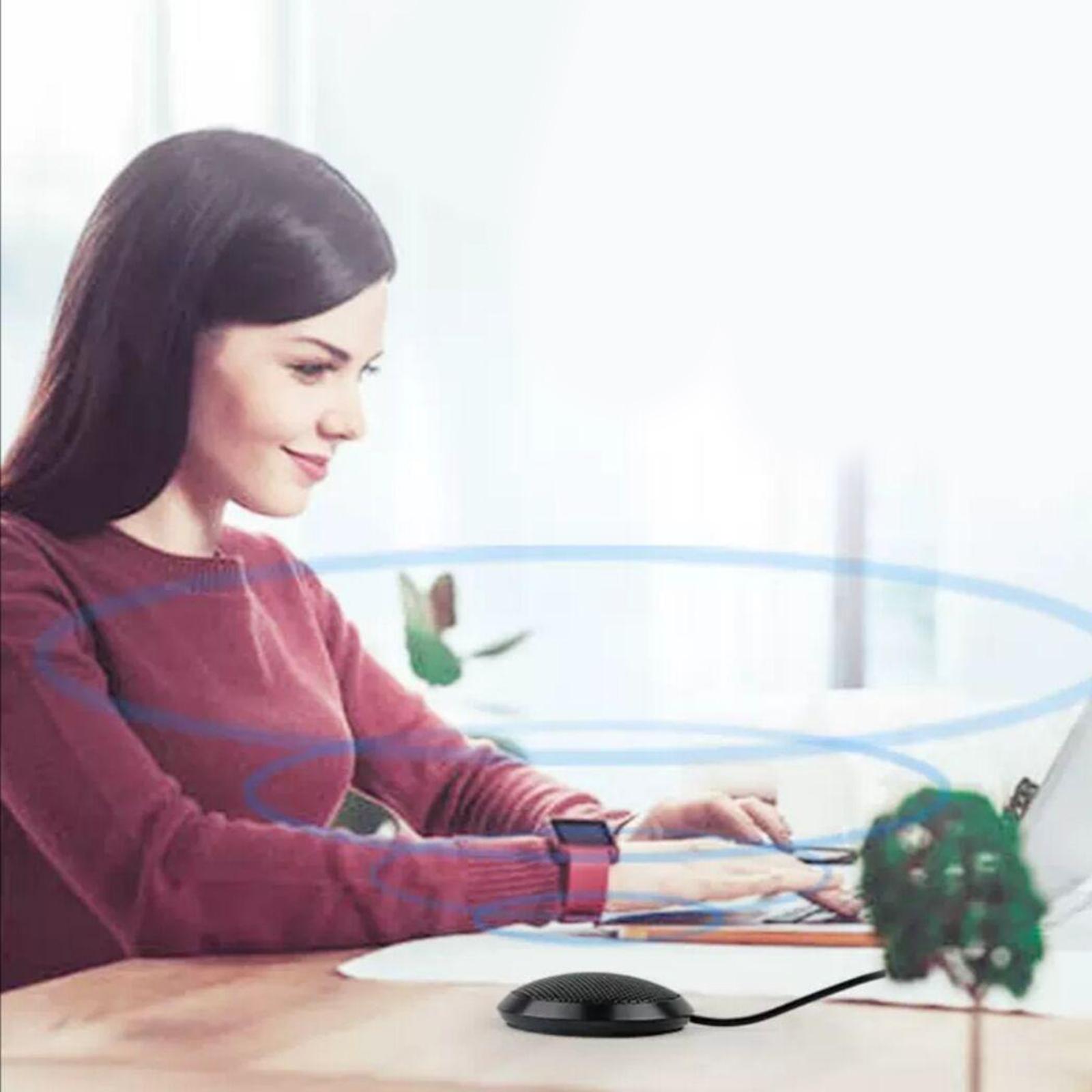 USB Conference Microphone,360° Omnidirectional Condenser PC Microphones with Mute Plug & Play Compatible with Windows for Video Conference,Gaming