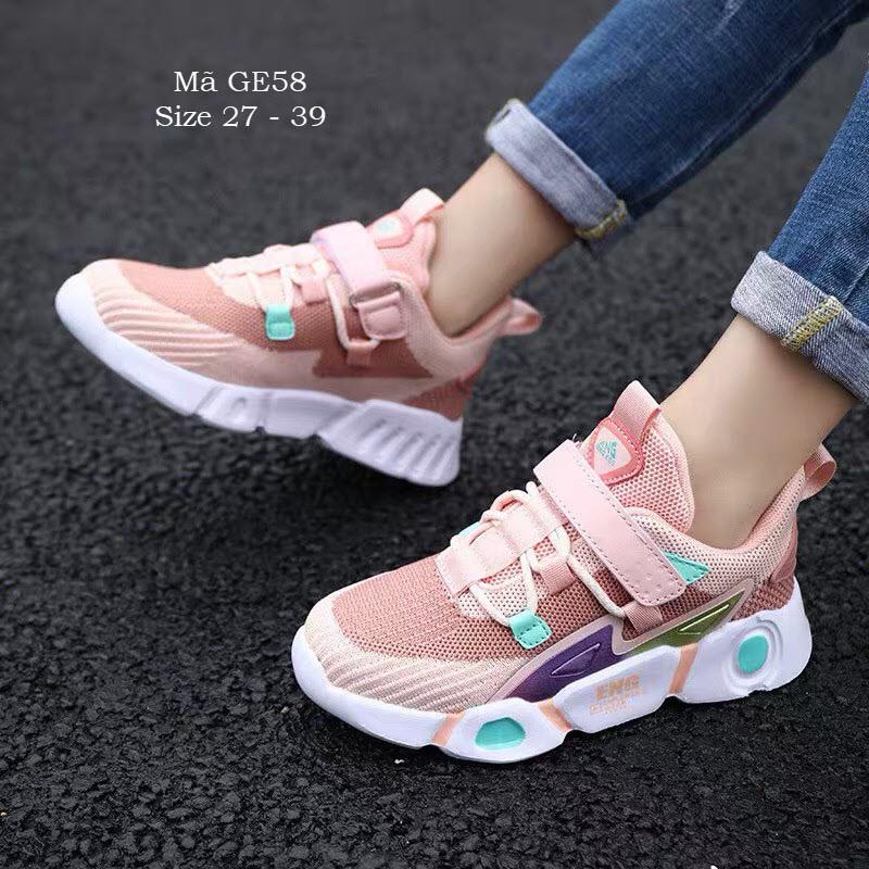 Giày bé gái 3 - 15 tuổi dáng sneaker năng động và cá tính GE58