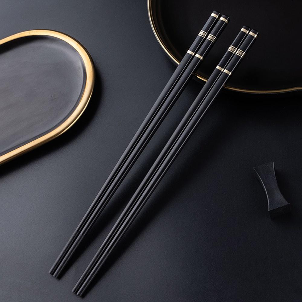Set 10 Đôi Đũa Mạ Vàng Họa Tiết Hàn Quốc, Nhật Bản, Bộ 10 Đũa Ăn Kháng Khuẩn Cao Cấp, Đũa Mạ Vàng