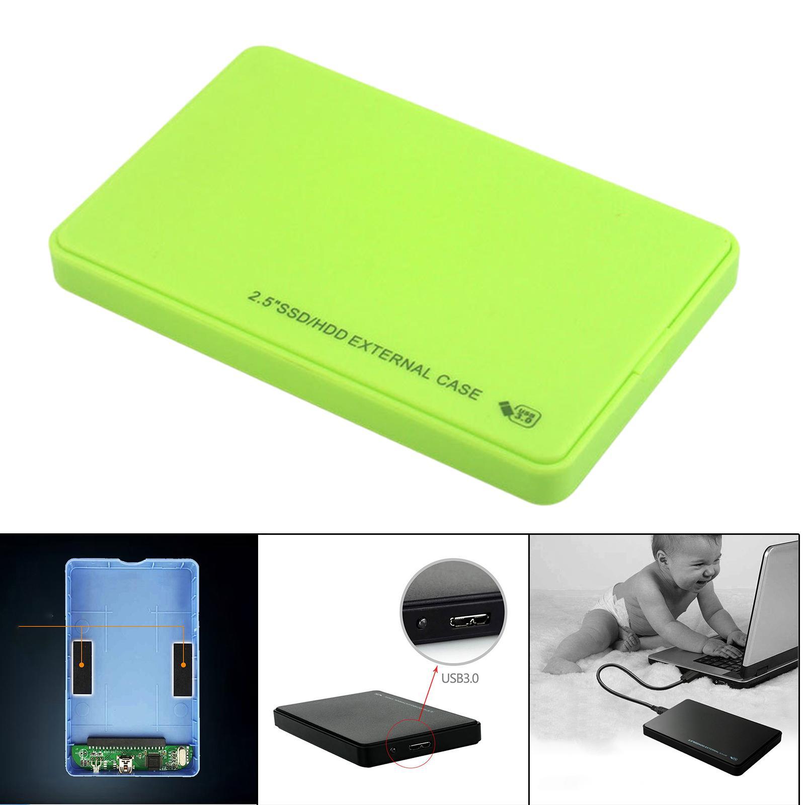 2.5in External HDD Enclosure Storage Case Box for PC Computer Green