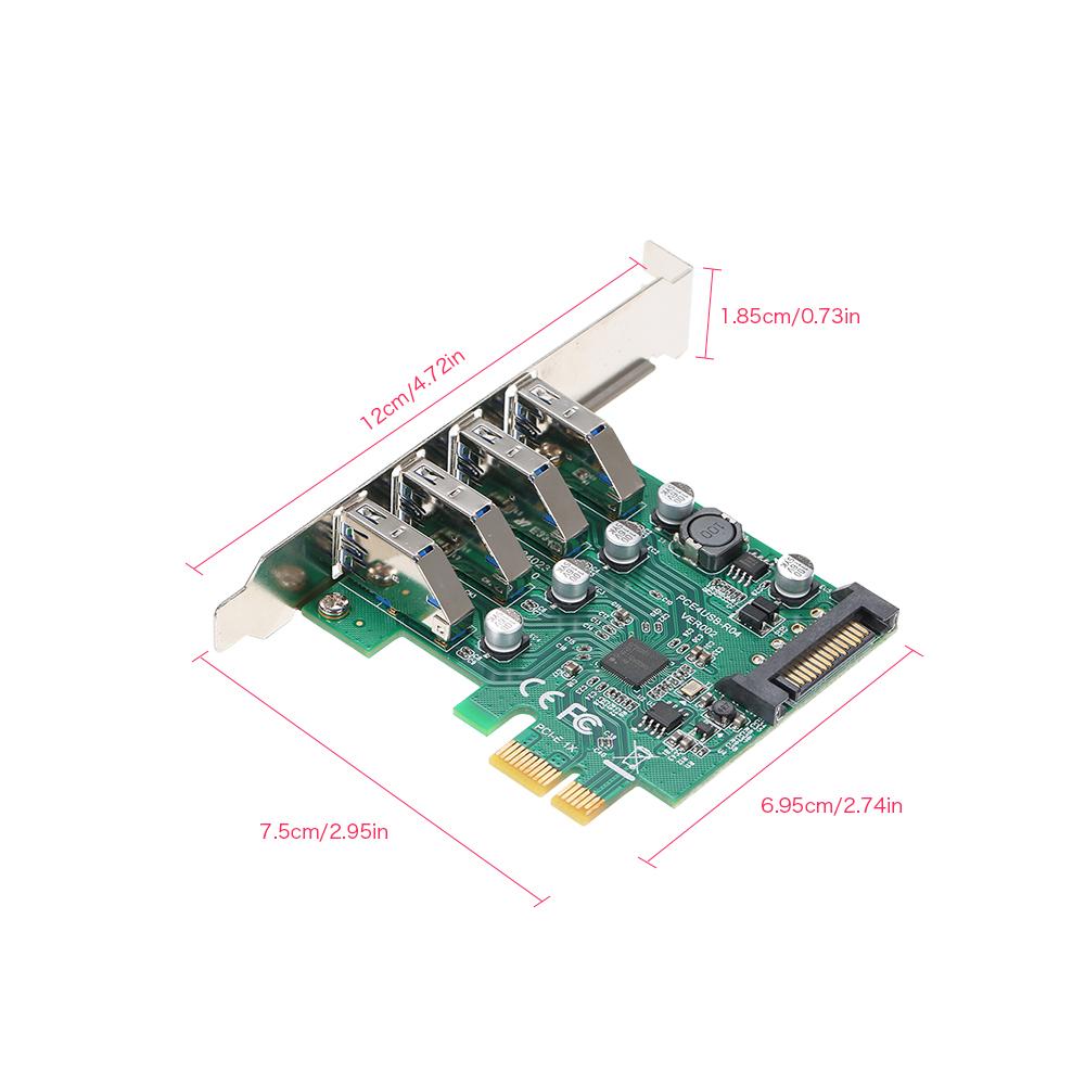 Thẻ mở rộng PCI-E sang USB3.0 Thẻ tiếp hợp PCI-E có giá đỡ