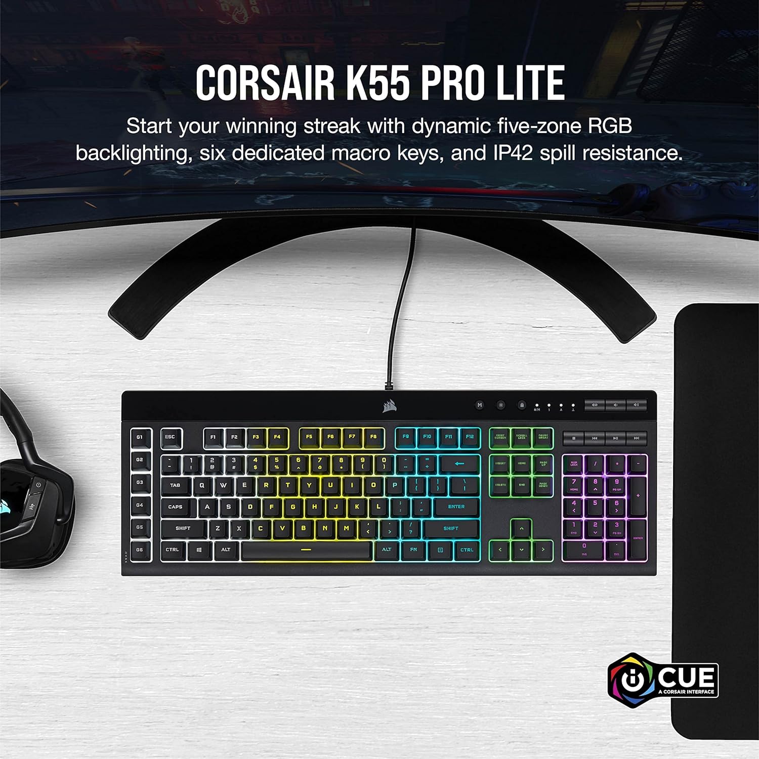 Bàn phím Corsair K55 PRO LITE RGB_Mới, hàng chính hãng