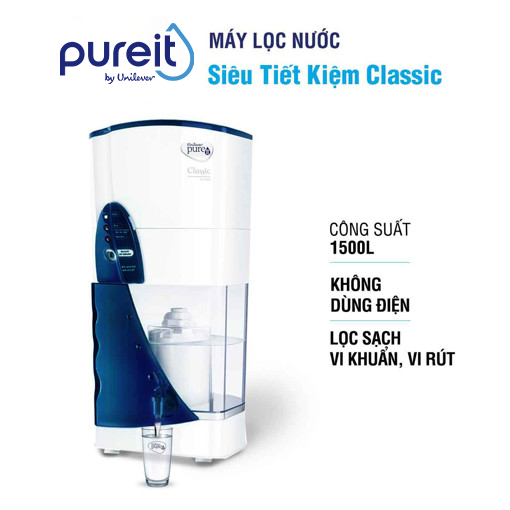 Máy lọc nước Pureit Classic + Bộ lọc đầy đủ thay thế máy lọc nước 3000L và Màng lọc cặn - Hàng chính hãng