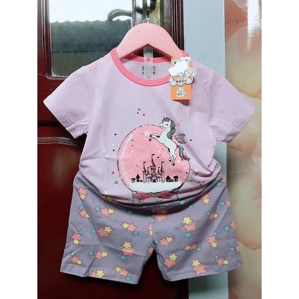 Bộ cộc tay xuất Hàn size nhỡ cho bé gái 15-23kg