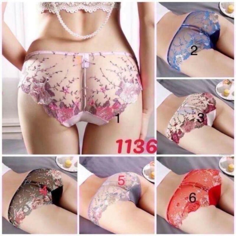 10 quần lót ren thêu hoa đáy quần cotton kháng khuẩn cao cấp