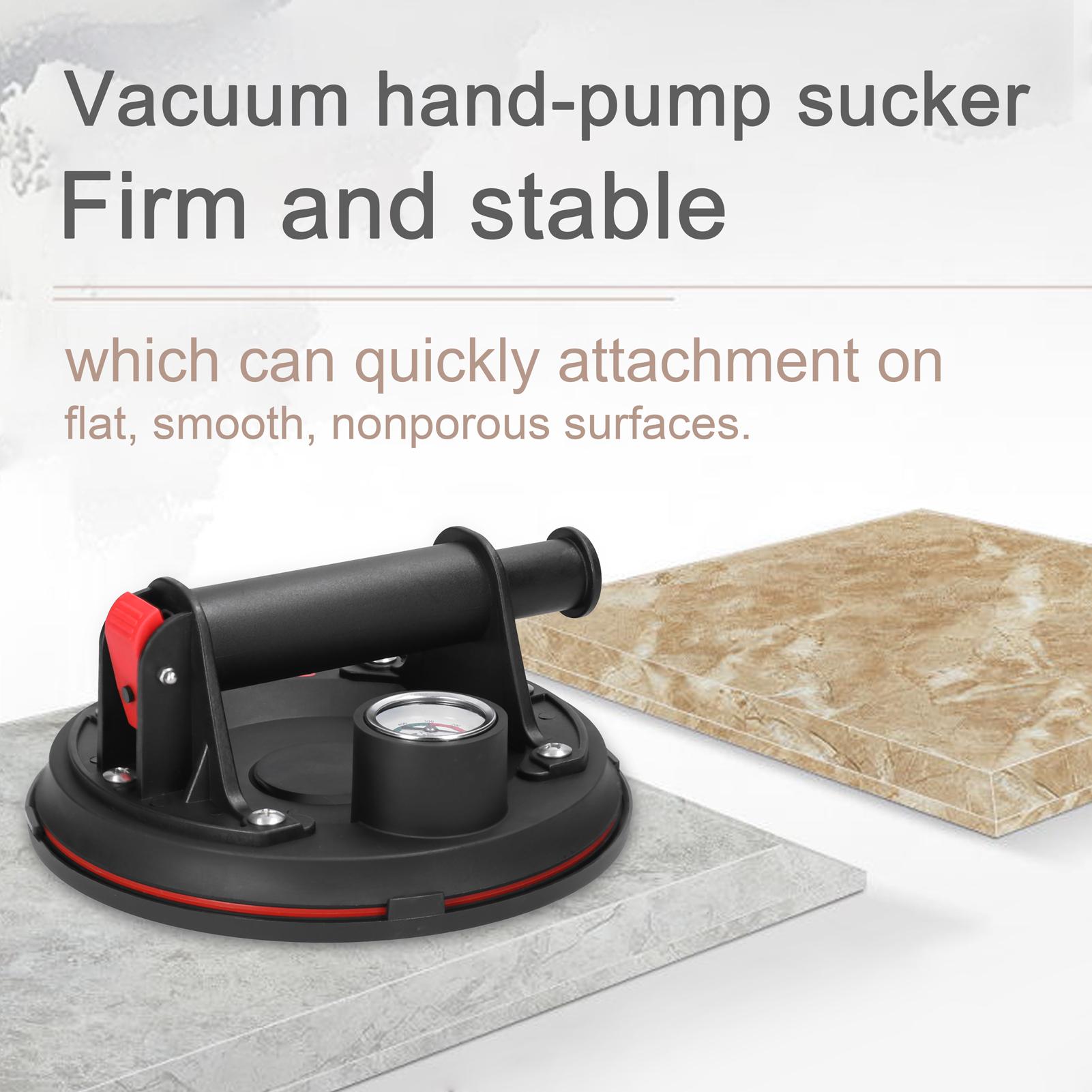 200mm Diameter Vacuum Suction Cup with Pressure Gauge 75kg High Bearing Capacity Heavy Duty Vacuum Ceramic Tile Lifter for Granite Glass Lifting Tool