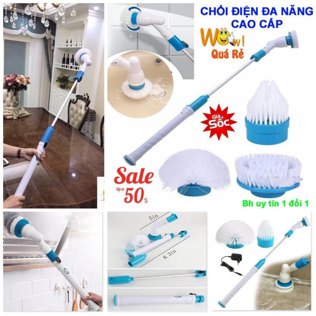 Chổi điện chà nhà vệ sinh nhà bếp đa năng tặng kèm 3 đầu chà loại tốt hàng cao cấp siêu sạch