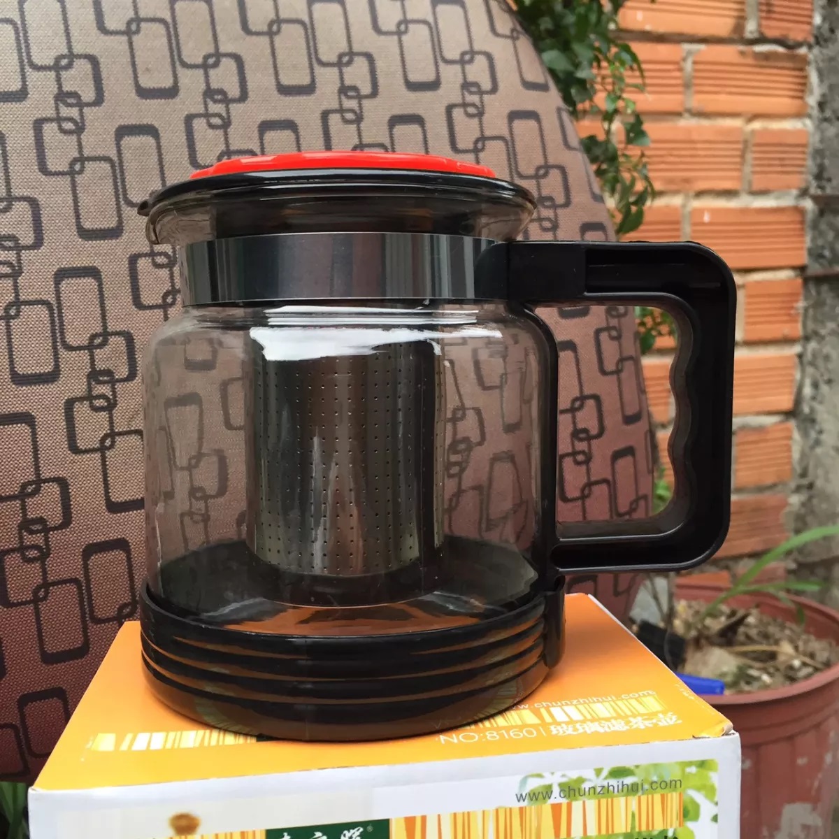 Bình pha trà, Ấm pha trà thủy tinh chịu nhiệt kèm bộ lọc inox - Dung tích 750ML