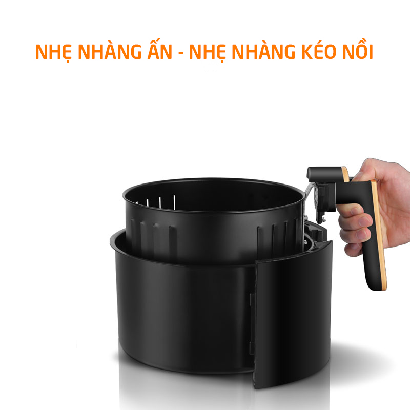 nồi chiên không dầu cao cấp dung lượng 5,6L, việc nấu nướng trở nên dễ dàng hơn, không mùi, không khói, không sợ béo, ăn thỏa thích 8063-G