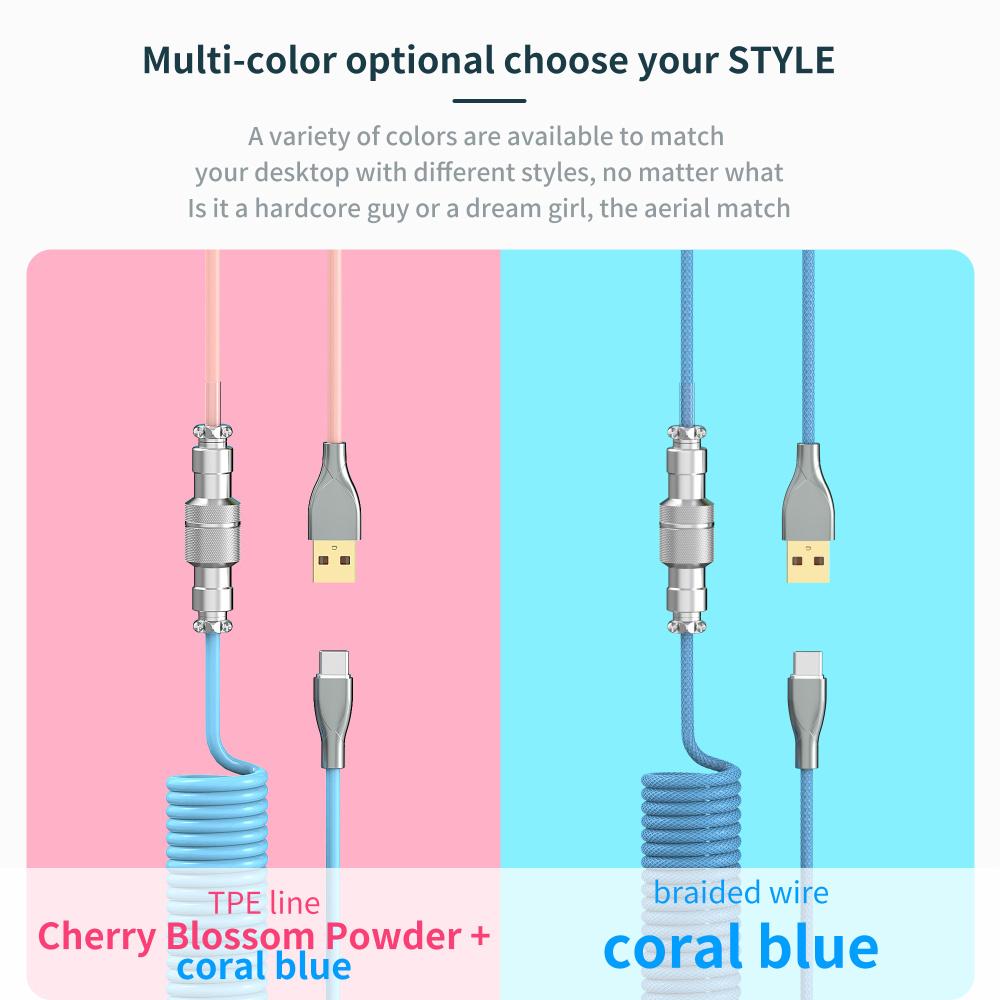 Cáp Cuộn Bàn Phím Cơ Aviator Cáp Đầu Nối Type-C Sang USB Bàn Phím Cáp Hàng Không Cho Phụ Kiện Bàn Phím Chơi Game