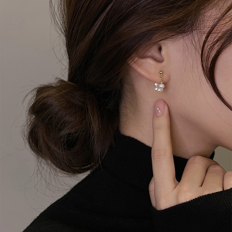 Khuyên tai ngọc trai nhân tạo kiểu mới hàn quốc