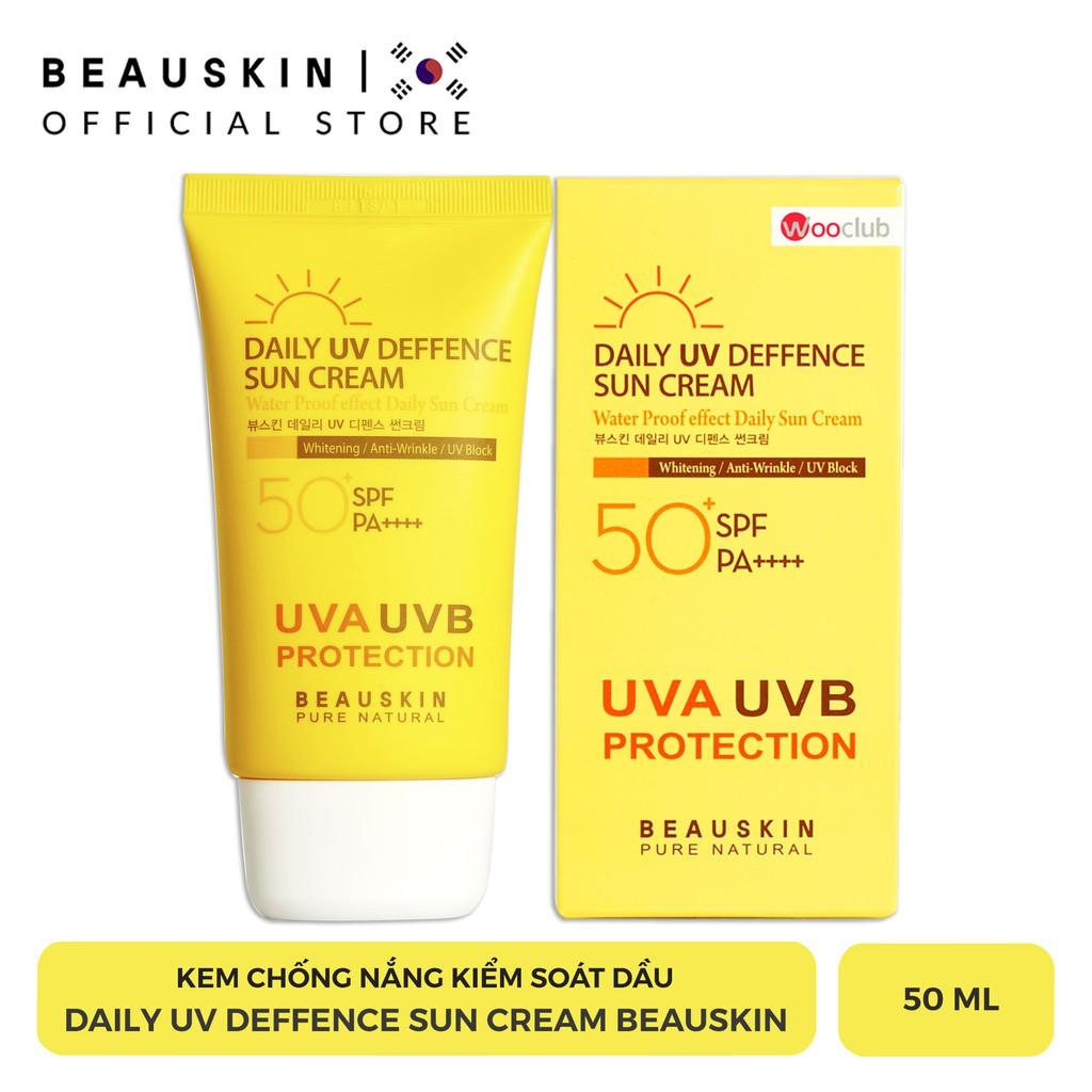 Kem Chống Nắng BEAUSKIN Daily Deffence Sun Cream 50ml SPF 50+ PA++++, Nâng Tone, Kiềm Dầu Hiệu Quả - BSSC0200210