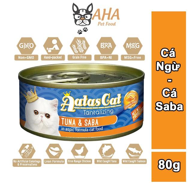 Pate Mèo Con Aatas Cat 80g Nguyên Chất Từ Cá Ngừ Mix Với 12 Vị Thơm Ngon Không Chất Bảo Quản