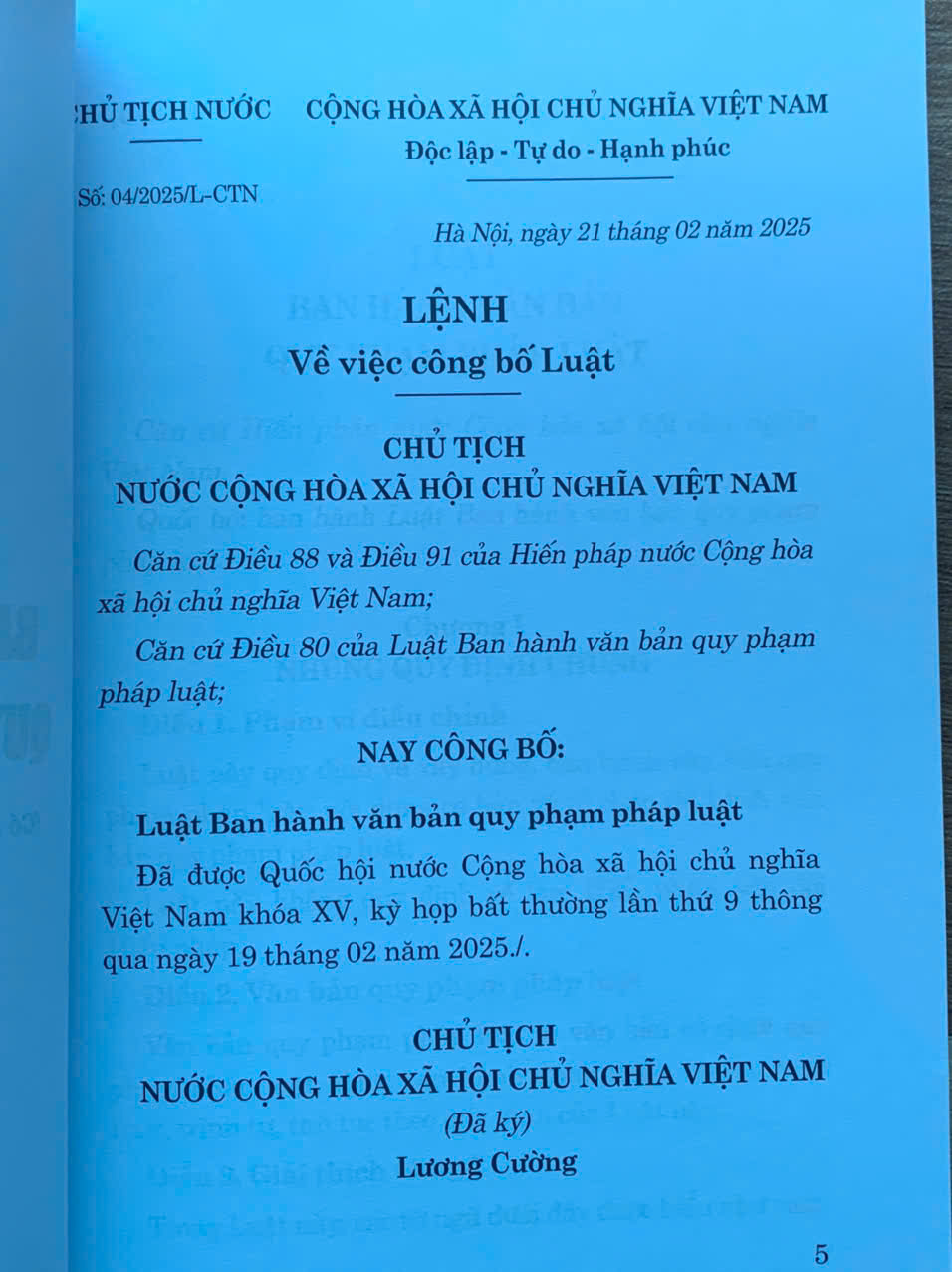 Luật ban hành văn bản quy phạm pháp luật (có hiệu lực thi hành từ ngày 1/4/2025)
