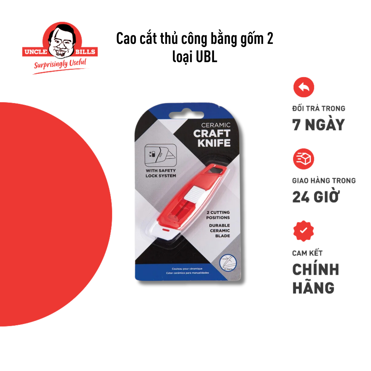 Dao rọc giấy lưỡi bằng sứ UBL QE0571