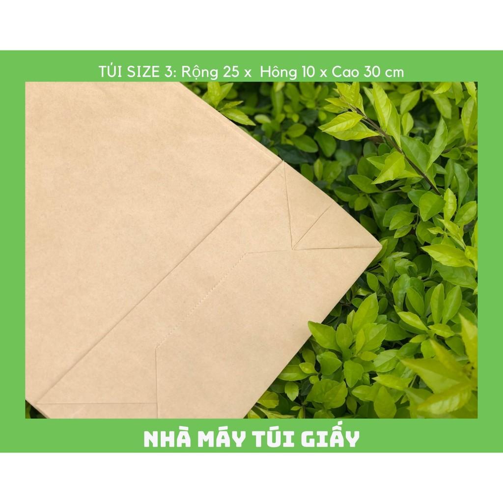 100 Chiếc Túi giấy kraft Nhật Kt: SIZE 3: 25x10x30cm KHÔNG QUAI ( ẢNH THẬT VÀ VIDEO)