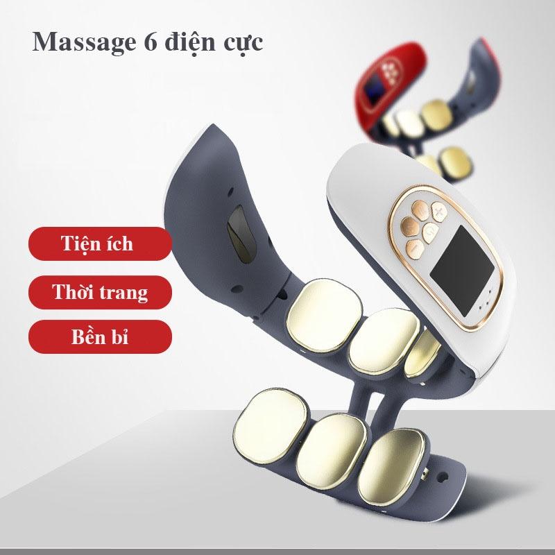 Máy Massage Cổ - 6 Đầu Mát Xa Thông Minh, 12 Mức Cường Độ Tác Động Lên Vùng Cổ Hỗ Trợ Giảm Đau Mỏi