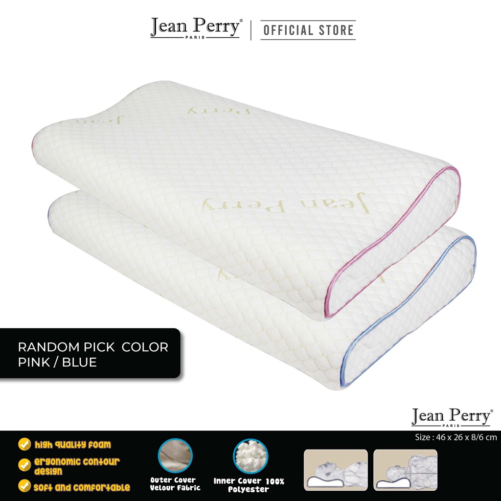 Gối nằm cho bé Jean Perry Memory Foam - Kids 26x46x8/6cm