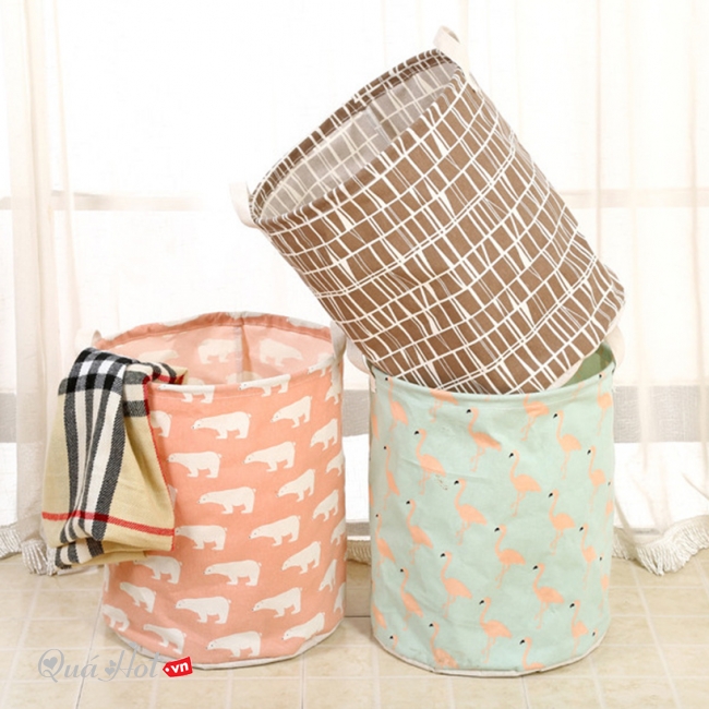 Giỏ đựng quần áo, đồ chơi bằng vải họa tiết