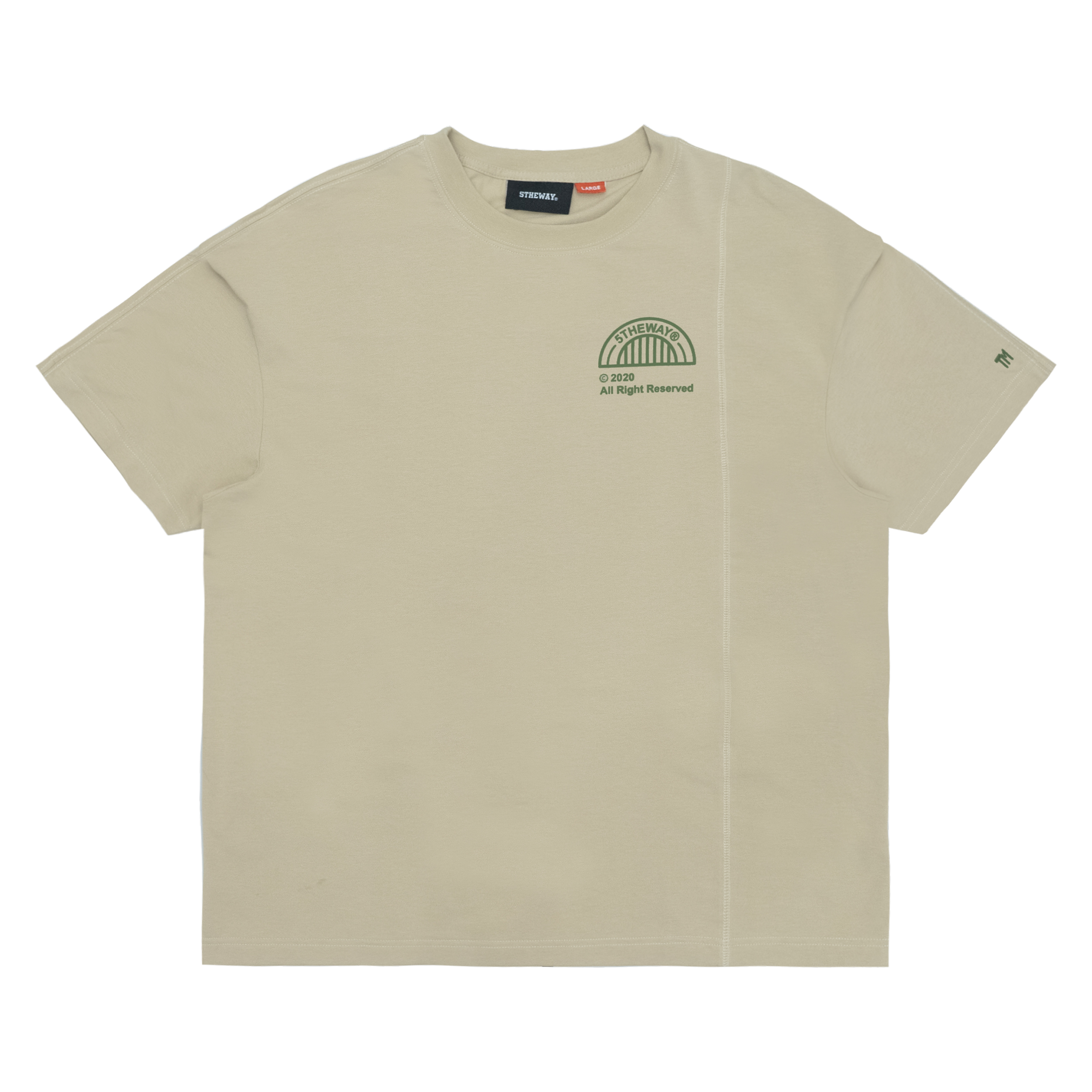 Áo Thun 5THEWAY Tay Ngắn Nâu aka 5THEWAY /copyright/ Drop Shoulder Tee in GREIGE