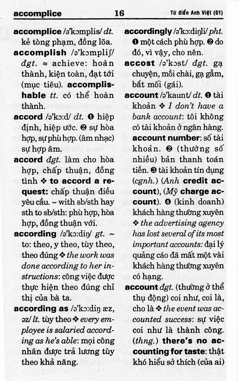 Từ Điển Anh - Việt - Sách Bỏ Túi