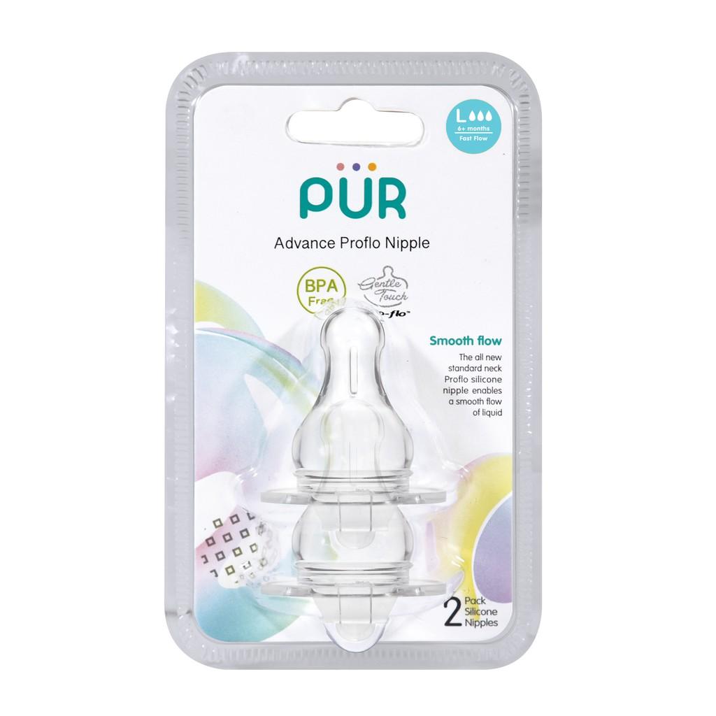 Combo bình Pur Advanced 250ml + vỉ núm size L