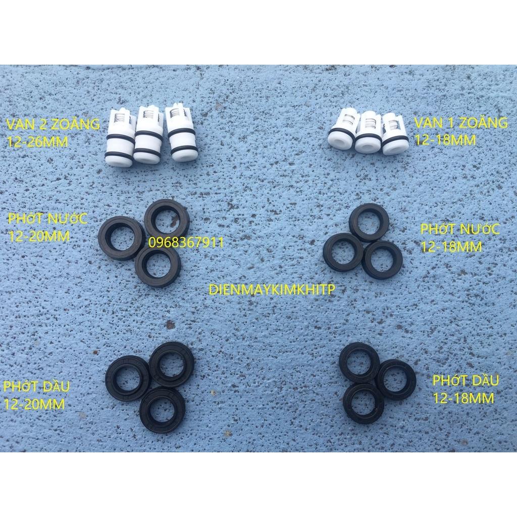 BỘ PHỚT, VAN MỘT CHIỀU MÁY BƠM RỬA XE MINI CAO ÁP DÙNG PHỚT 12-20; 12-18, COMBO 3 CHIẾC