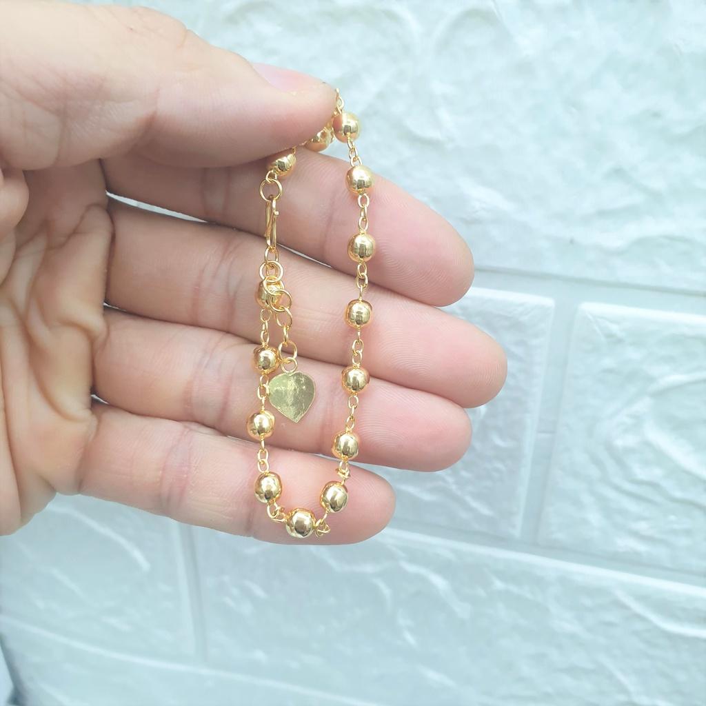 Lắc Tay Nữ Bi Rỗng Trơn 5li Cao Cấp -Dùng lâu dài tắm rửa thoải mái không phai