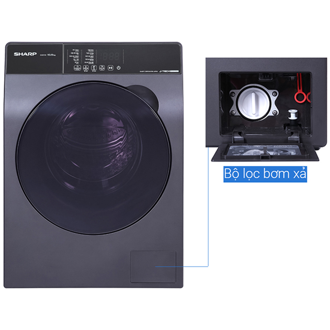 Máy giặt Sharp Inverter 10.5 Kg ES-FK1054SV-G - Chỉ giao Hà Nội