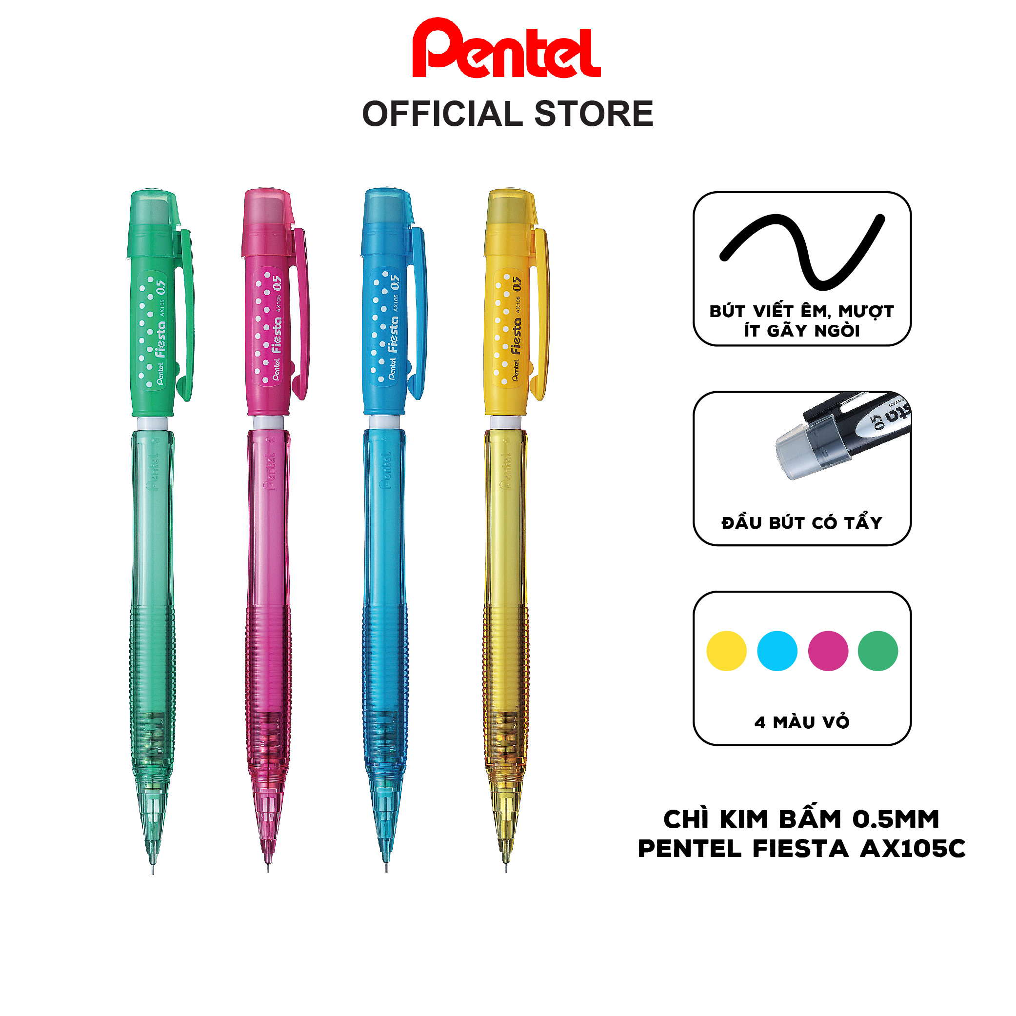 Bút chì kim bấm Fiesta Pentel 0.5mm AX105C