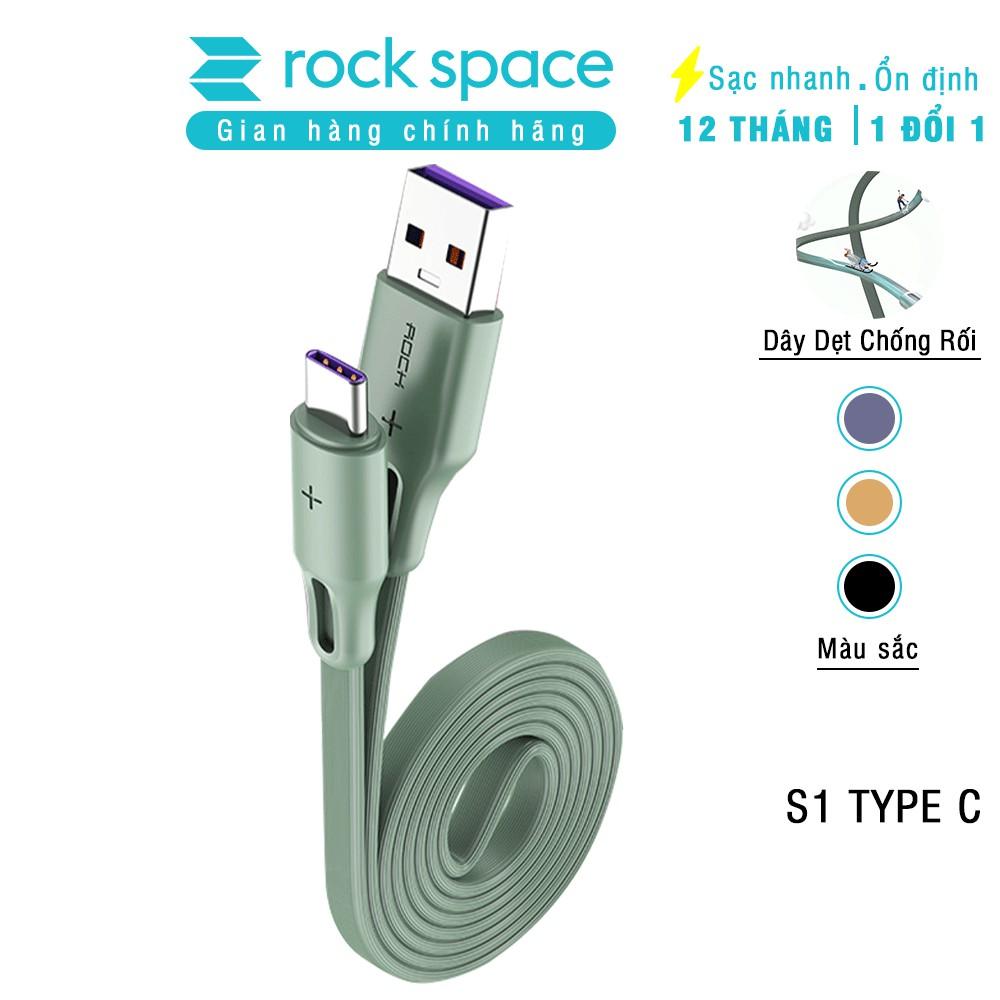 Dây Sạc Rockspace S1 dành Cho Samsung kết nối typeC, sạc nhanh, dây dẹt chống rối - Hàng Chính Hãng