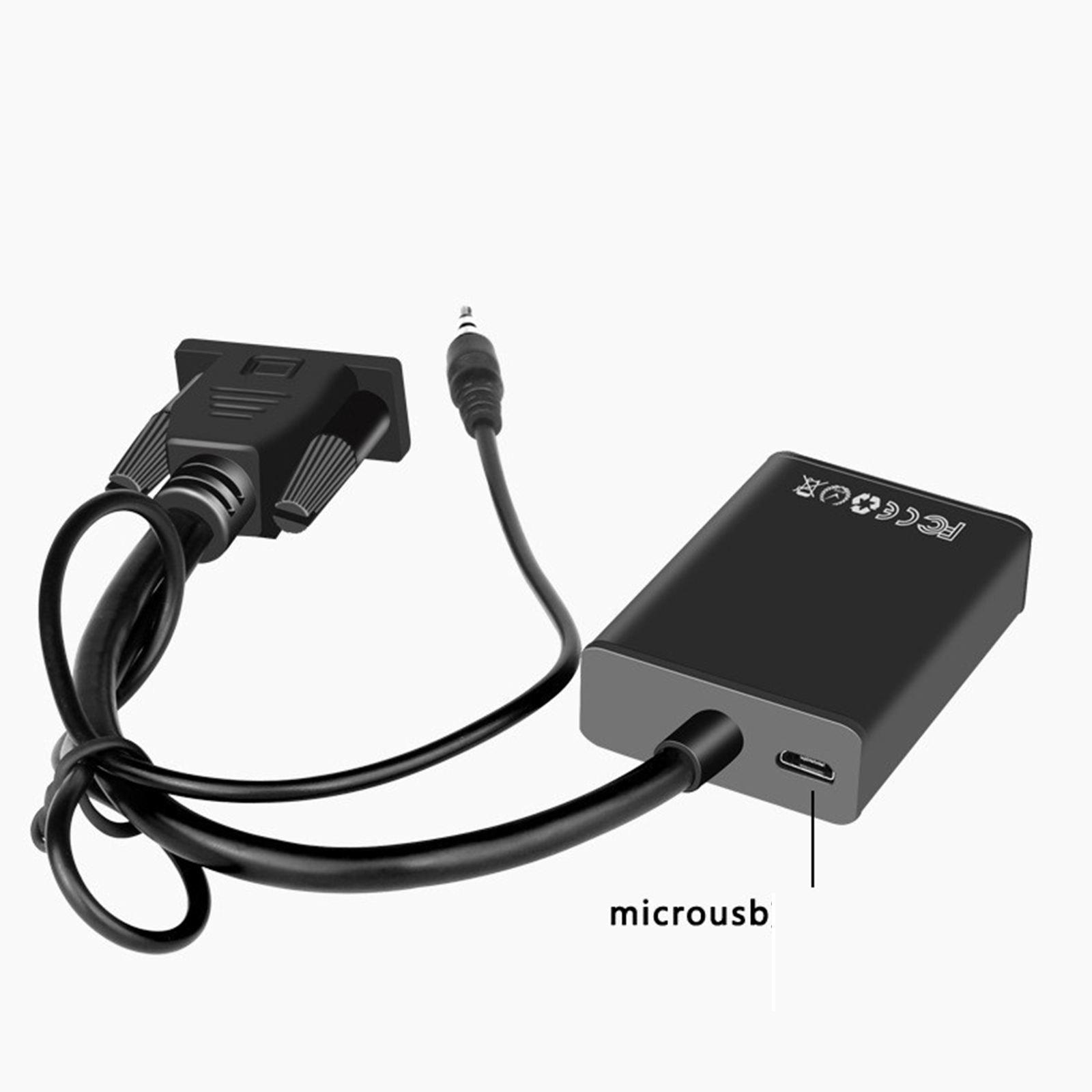 VGA to HDMI Converter Adapter VGA to HDMI for Computer Mobile Phones Black