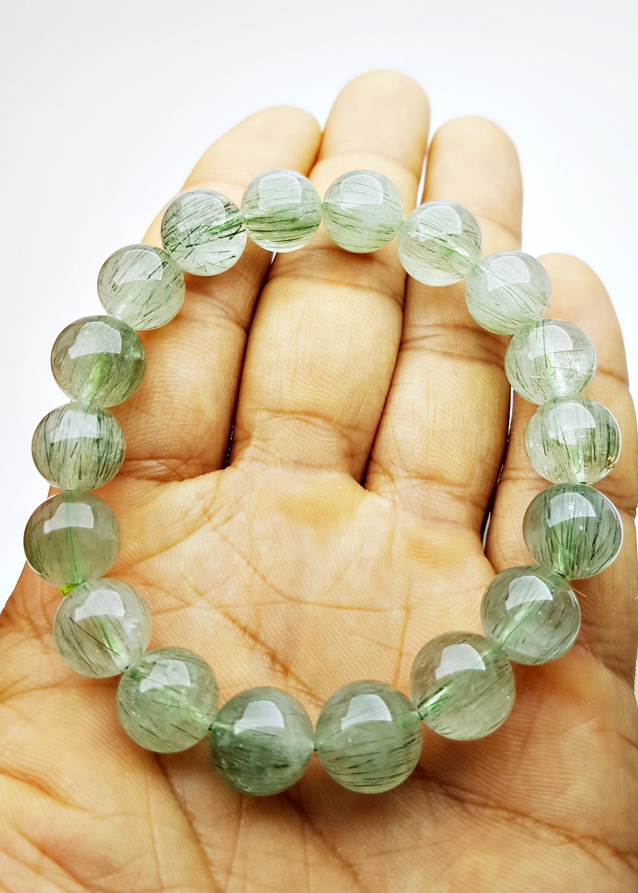 Vòng Tay Thạch Anh Tóc Xanh Tự Nhiên 10mm