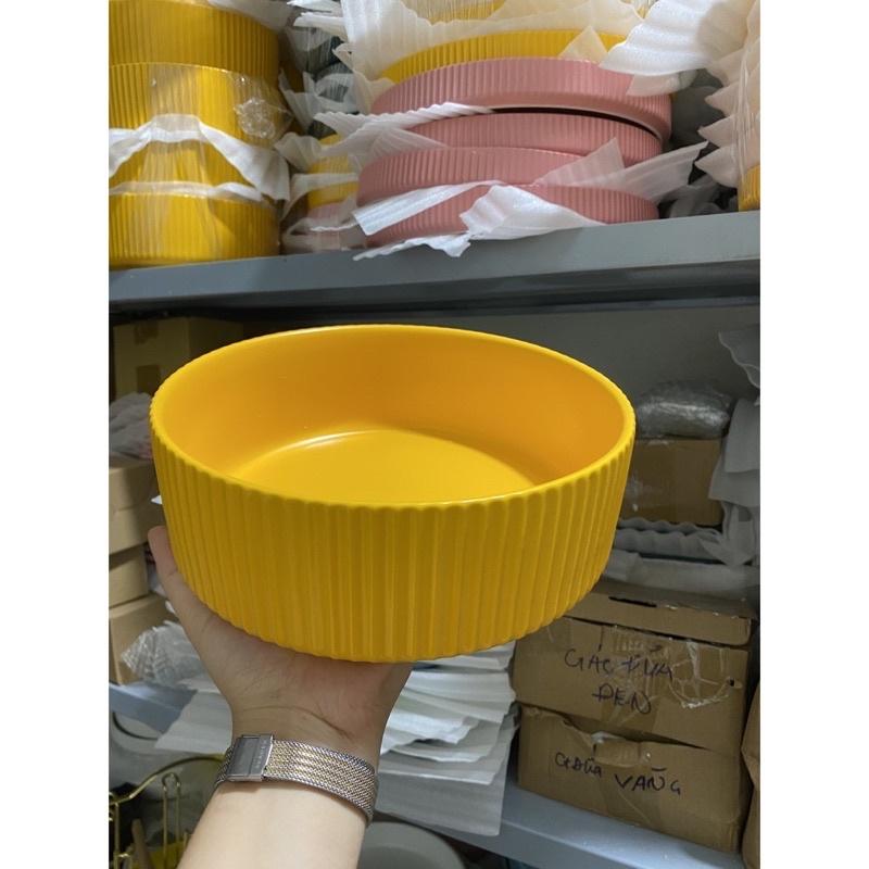 Tô Sứ Vân Sọc, Tô đựng mì salat , Tô canh sứ màu La Mã cao cấp không chì