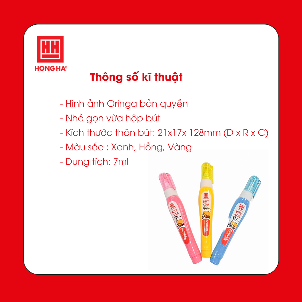 Combo 3 chiếc Bút xóa Hồng Hà CV-02 - 3502