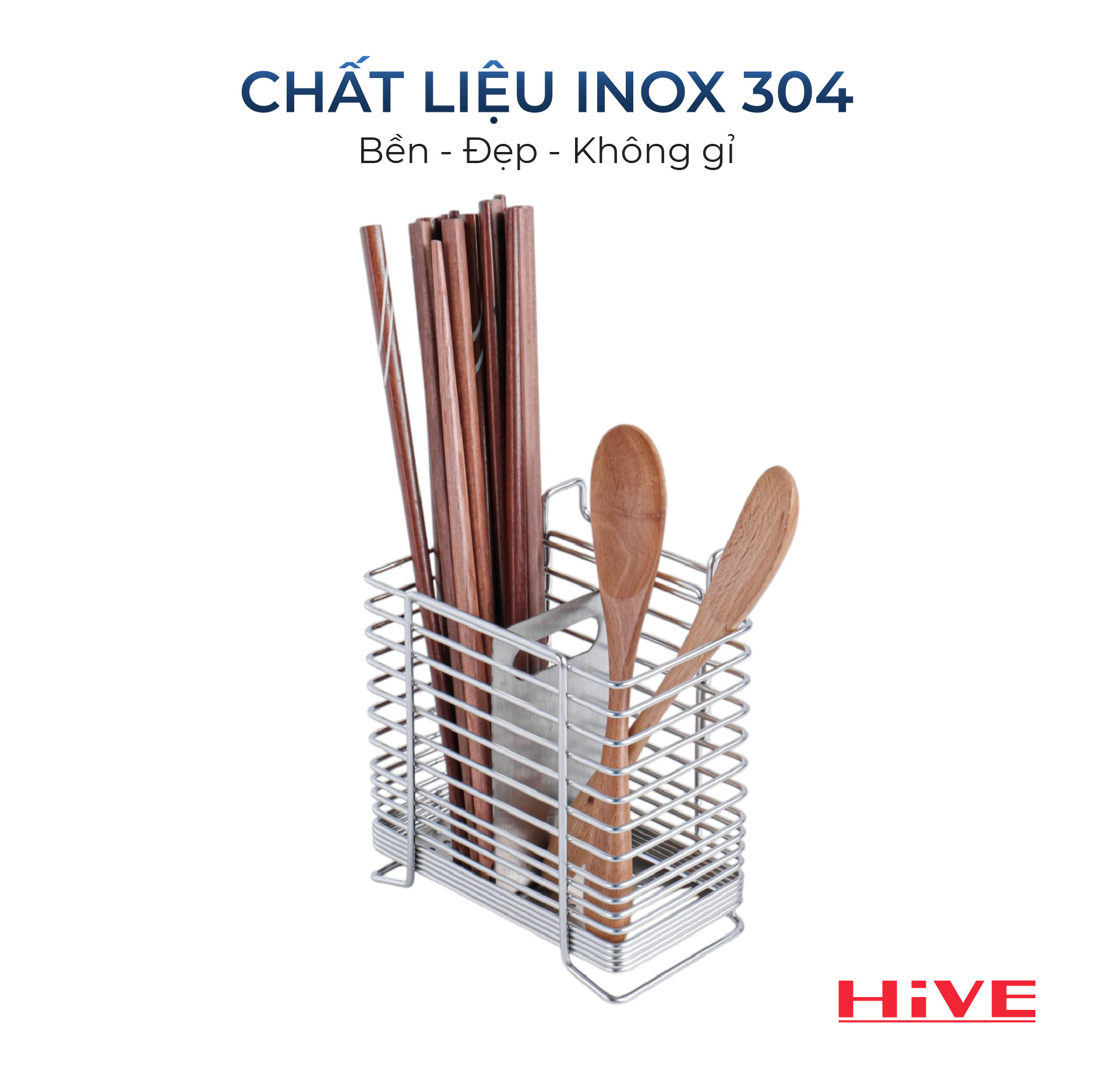 Hộp (ống) đựng đũa muỗng inox 304 HiVE DG-SJ