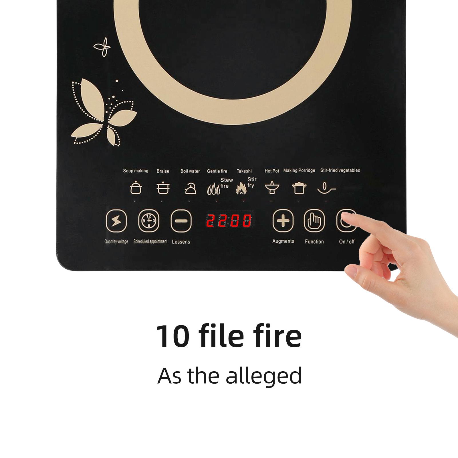 Induction Cooker Home Smart Kitchen Appliances 2200W High Power Smart Touch Screen Microcrystalline Panel Kitchen Range