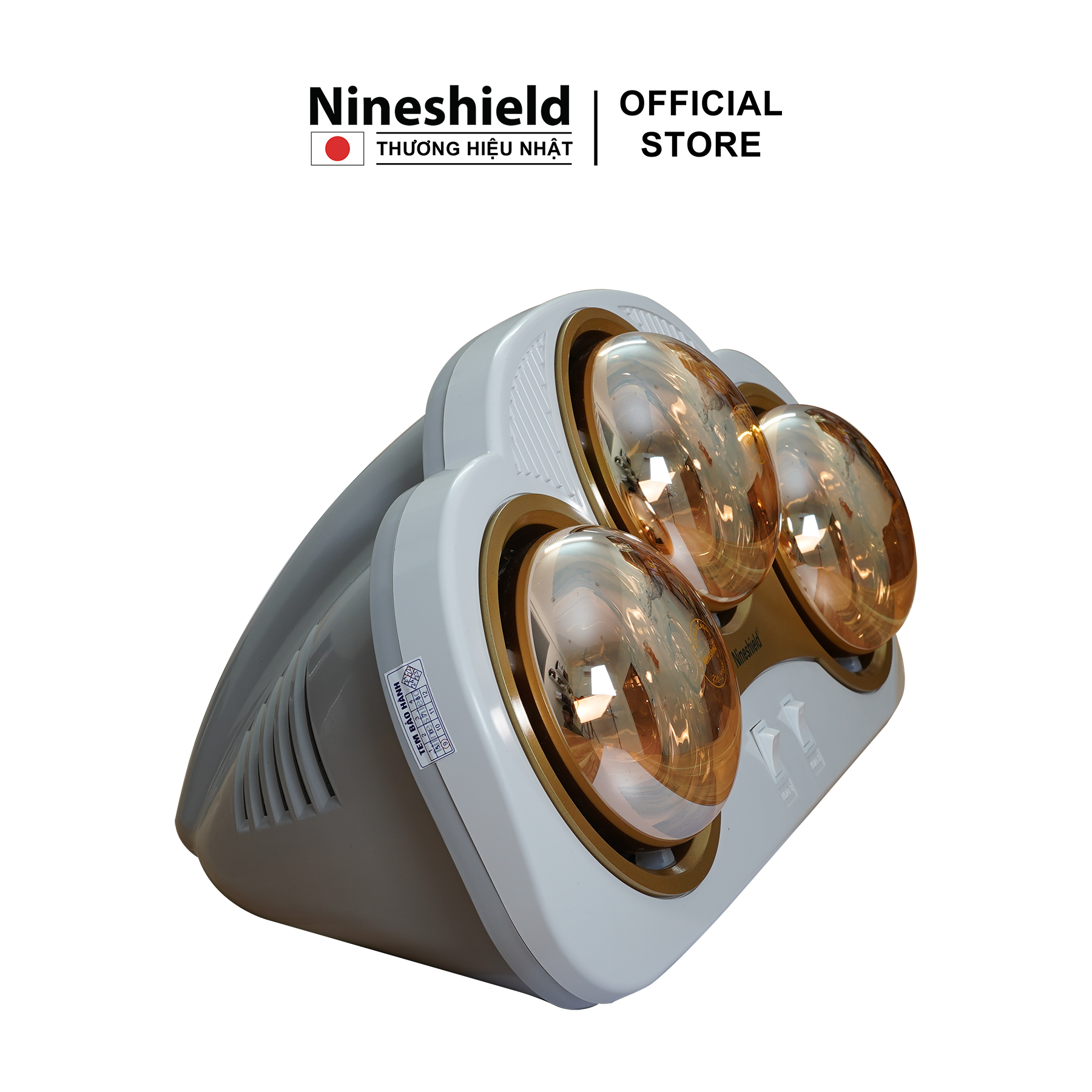 Đèn sưởi nhà tắm 3 bóng hàng chính hãng Nineshield NS033B