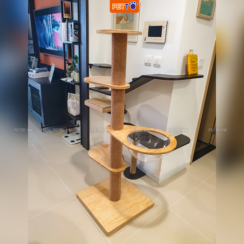 Trụ cào móng cho mèo NHIỀU TẦNG xinh xắn dễ di dời CT039