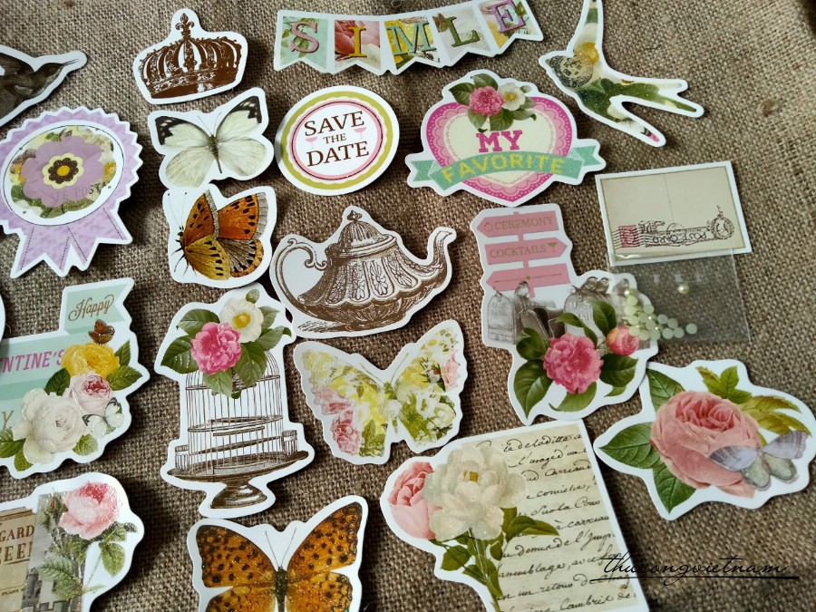 Sticker trang trí scapbook die cut