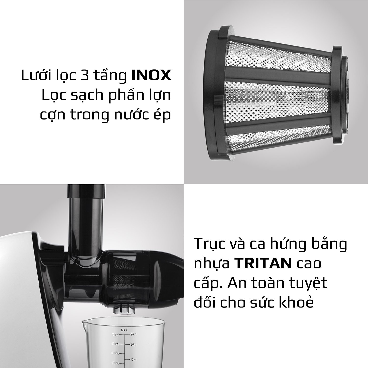 Máy ép trái cây, ép rau trục ngang Olivo SJ22