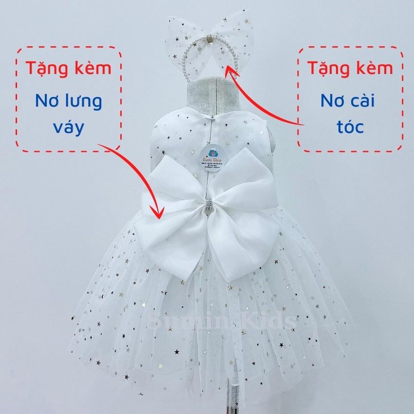 Đầm công chúa bé gái mẫu váy công chúa sao lấp lánh xòe đẹp cho bé yêu - Tặng kèm cài tóc