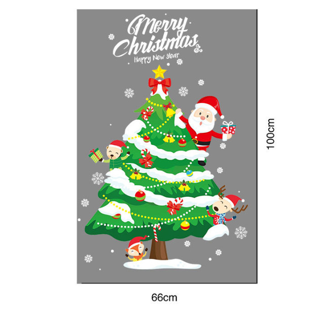 Cây thông Noel - Decal 2 mặt hình dán trang trí kính gương