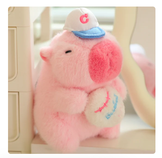 Thú nhồi bông capybara hồng ôm bóng dễ thương - Size từ 35cm đến 45cm - Móc khoá gấu bông Capybara
