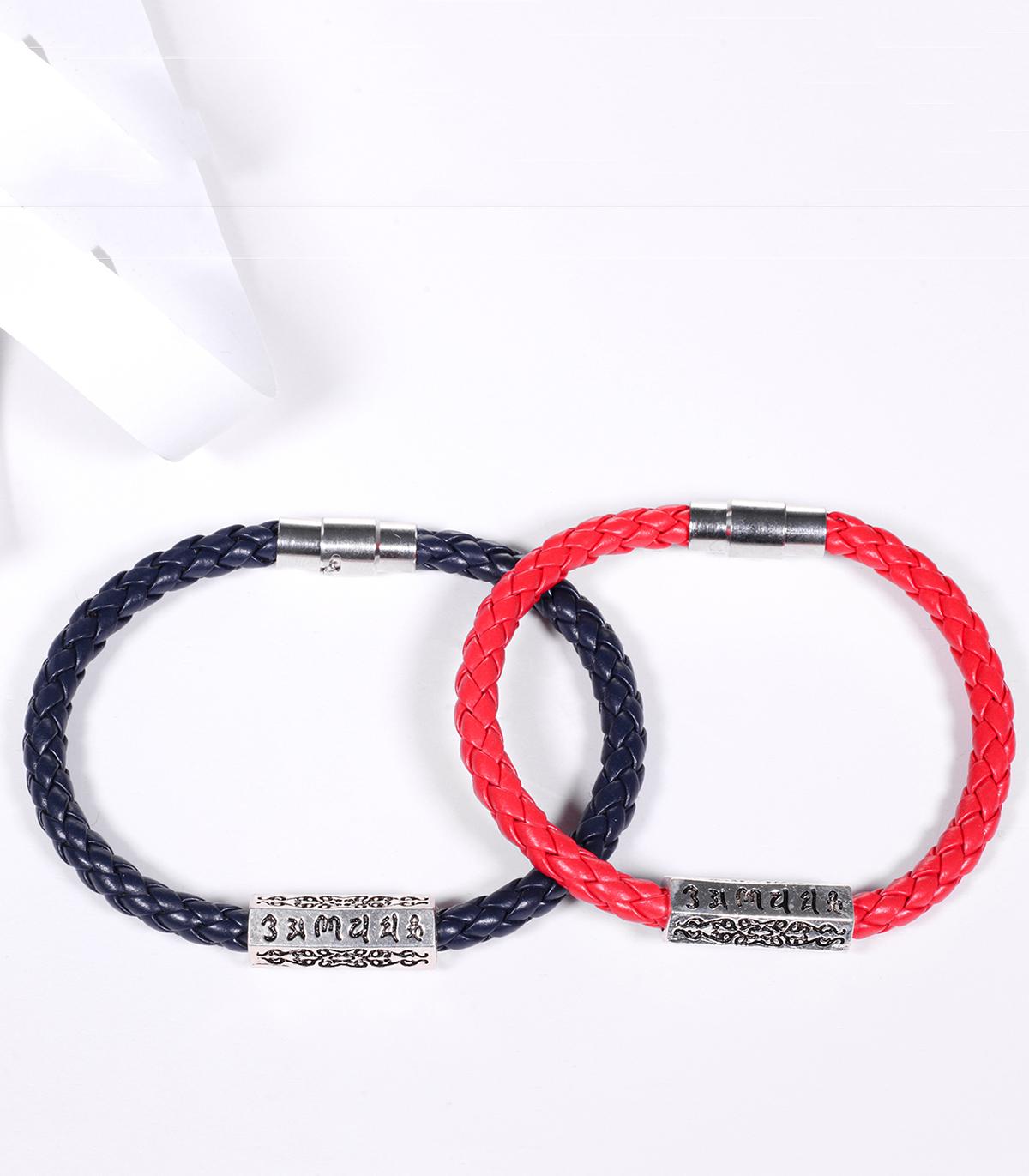 Combo 2 vòng dây da mix charm bạc thái - Ngọc Quý Gemstones