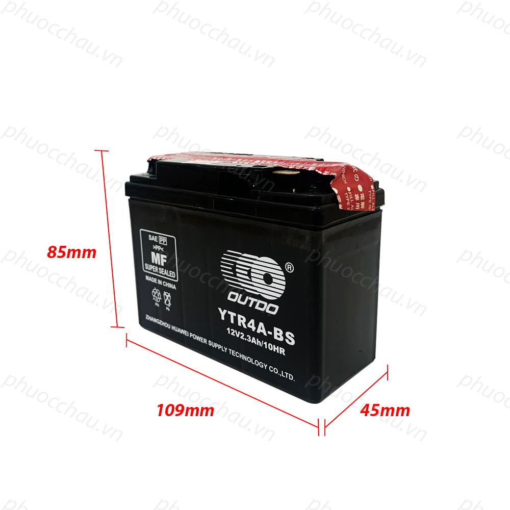 Ắc Quy OUTDO YTR4A-BS (12V-2.3AH) cho xe Honda CL 50, ắc quy cho xe máy nội địa nhật